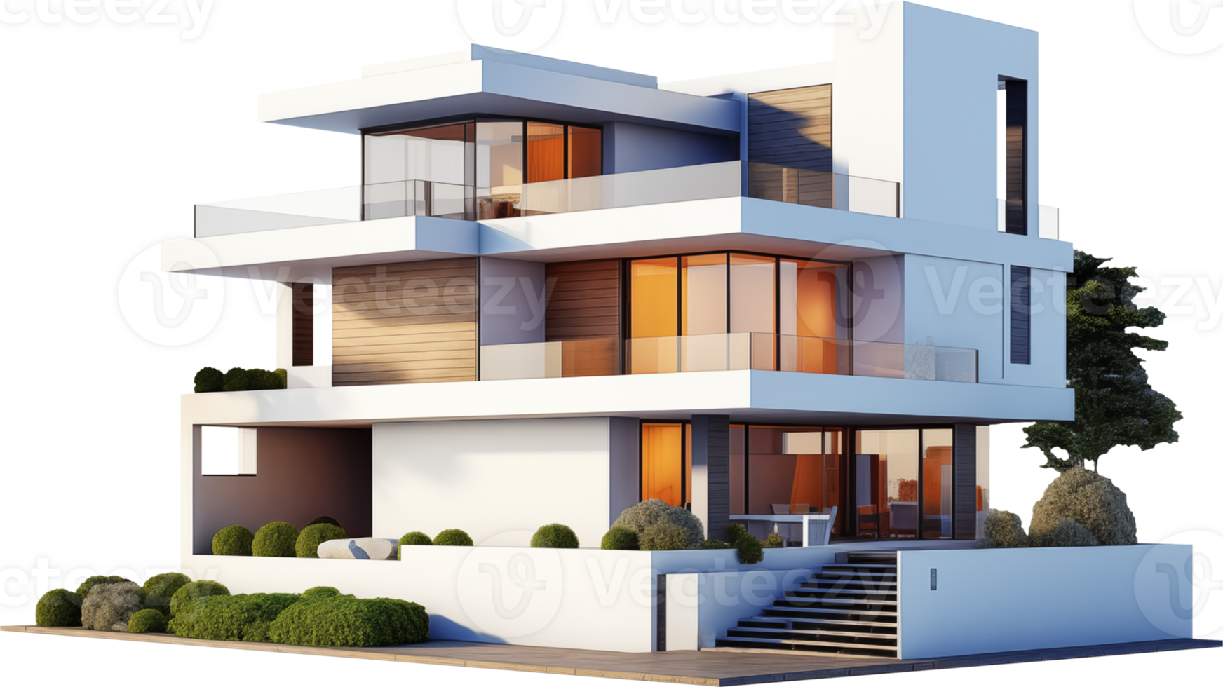 Modern house isolated on transparent background png