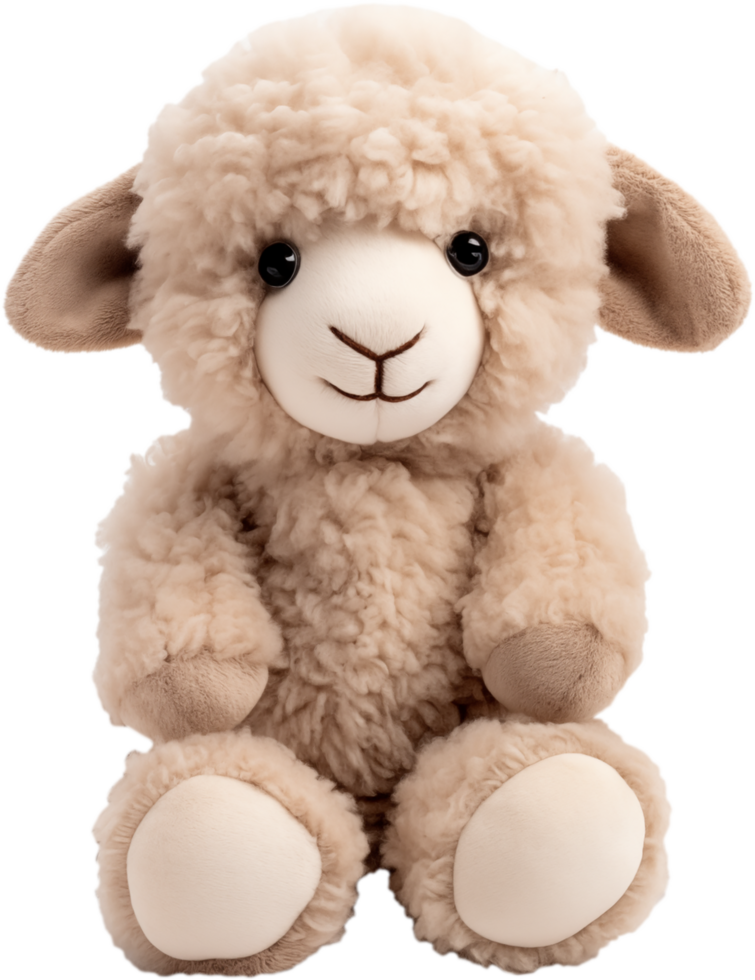 Soft sheep doll isolated on transparent background png