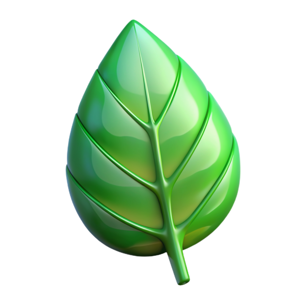 Green leaf 3D Green leaf icon Green leaf design png