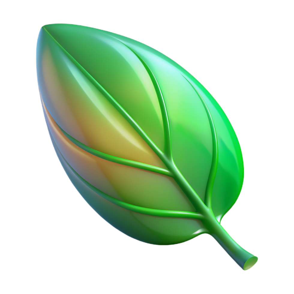 Green leaf 3D Green leaf icon Green leaf design png