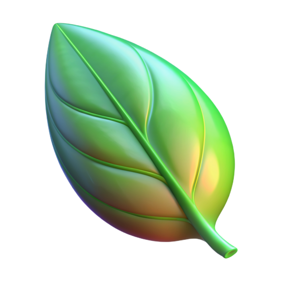 Green leaf 3D Green leaf icon Green leaf design png