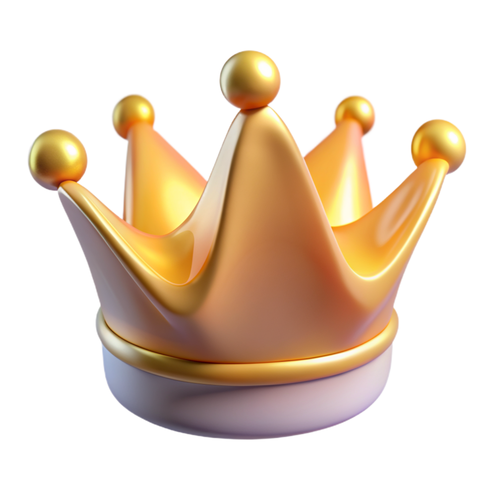 Golden crown 3D crown icon 3D crown design png