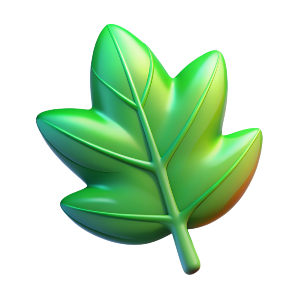 Green leaf 3D Green leaf icon Green leaf design png