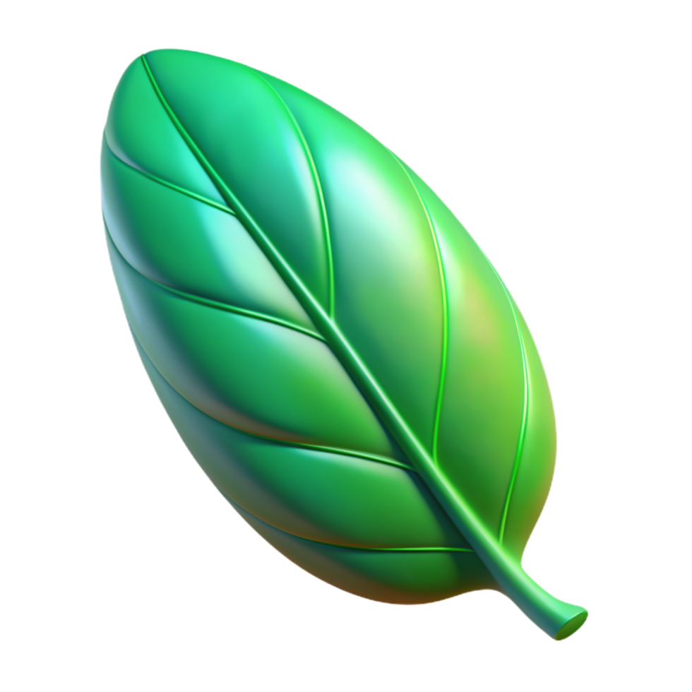 Green leaf 3D Green leaf icon Green leaf design png