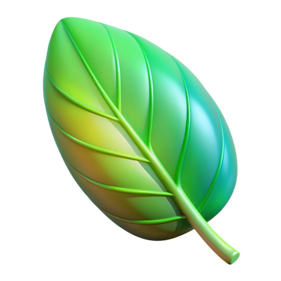 Green leaf 3D Green leaf icon Green leaf design png