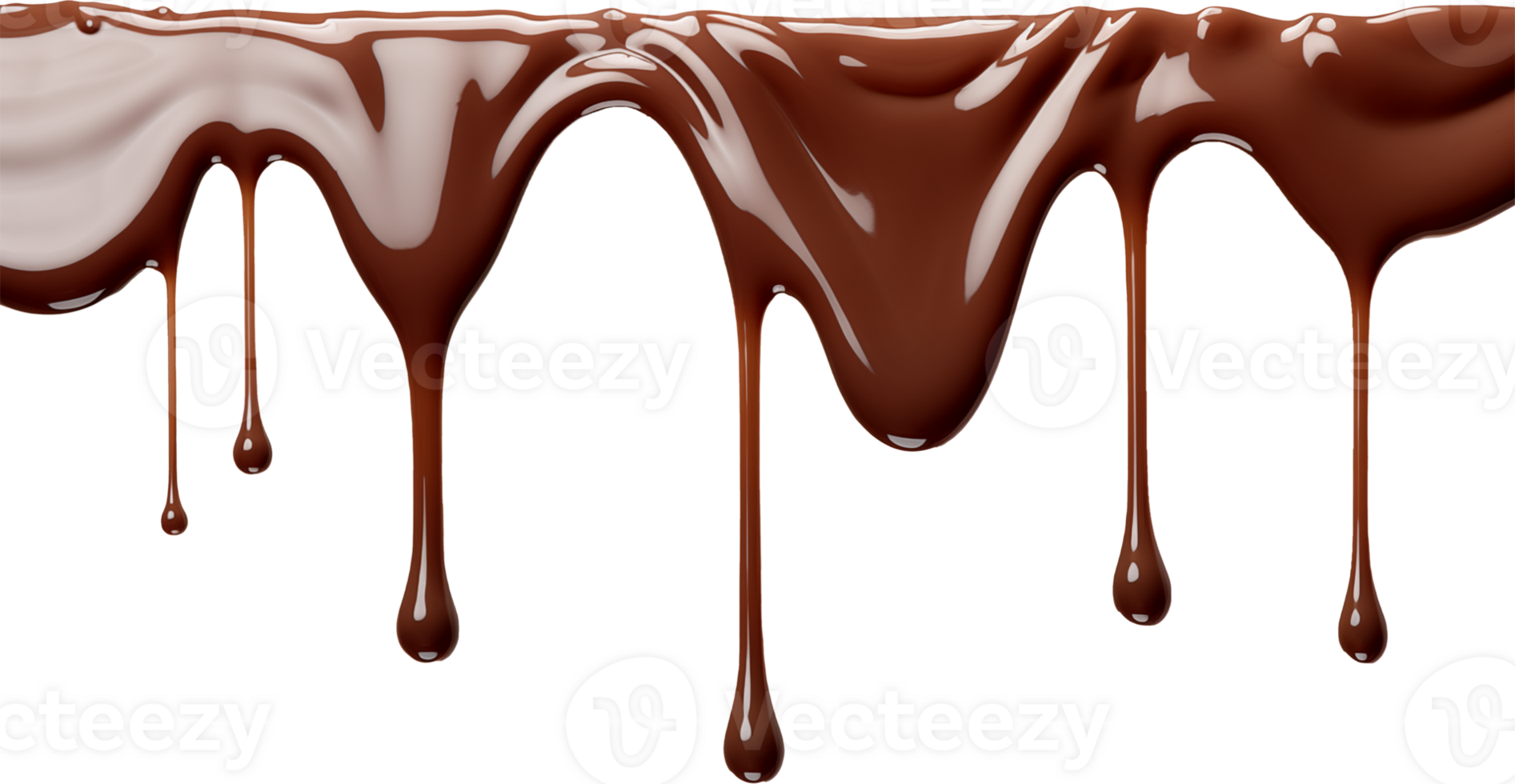 Chocolate dripping isolated on transparent background png