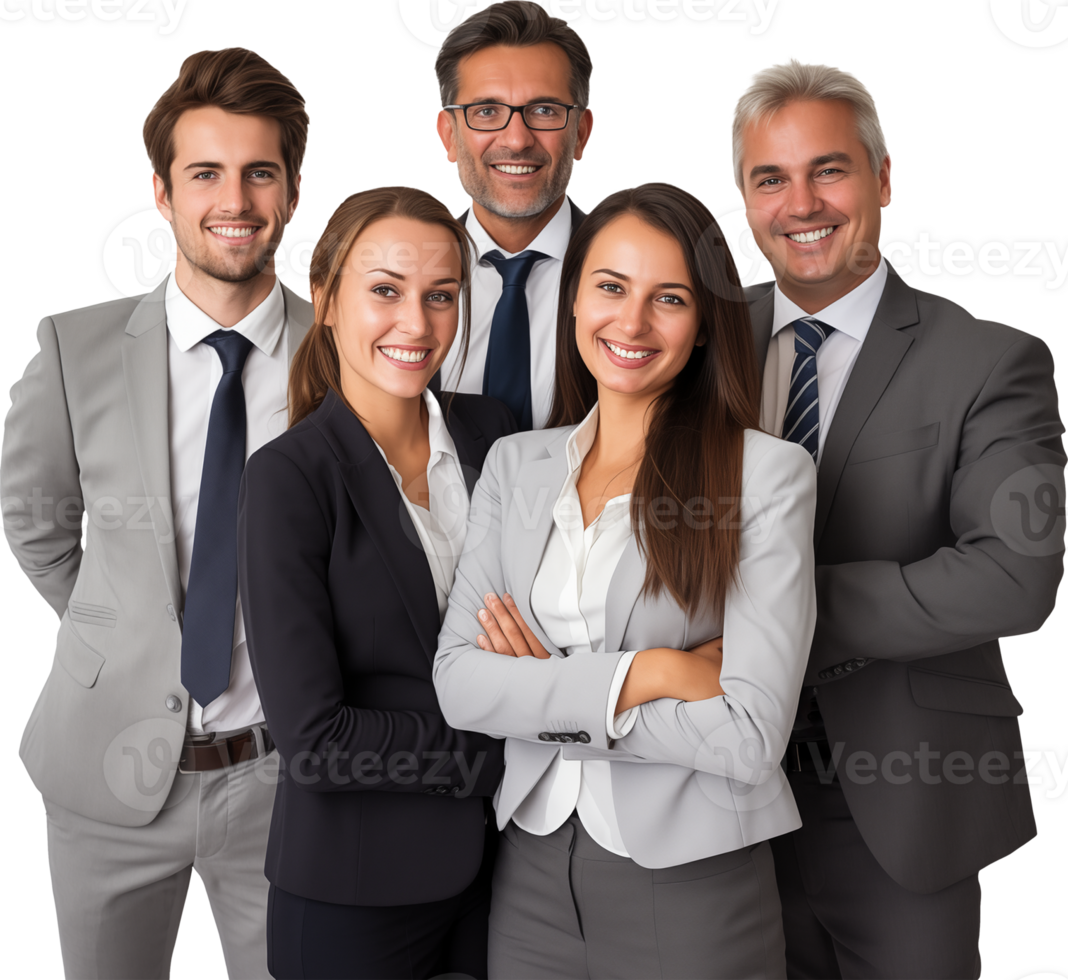 Team of business people isolated on transparent background png