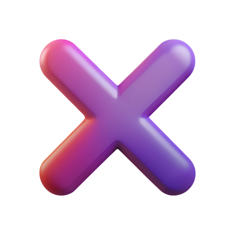 Wrong mark 3D Wrong mark icon 3D Wrong mark design 3D Wrong mark symbol png