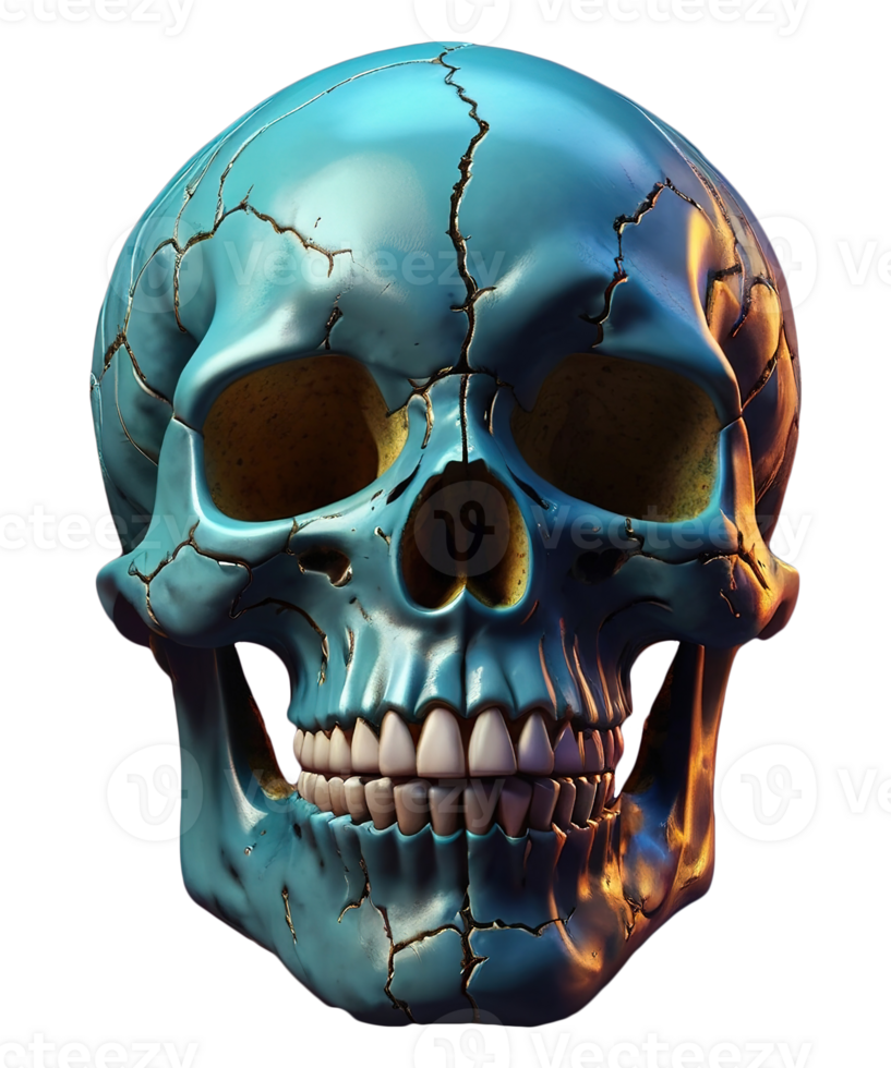 3d illustration of skull for celebrate halloween png