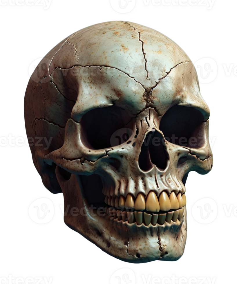 3d illustration of skull for celebrate halloween png