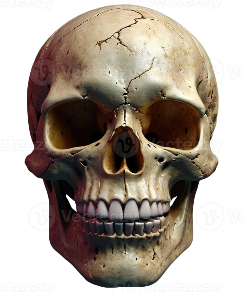 3d illustration of skull for celebrate halloween png