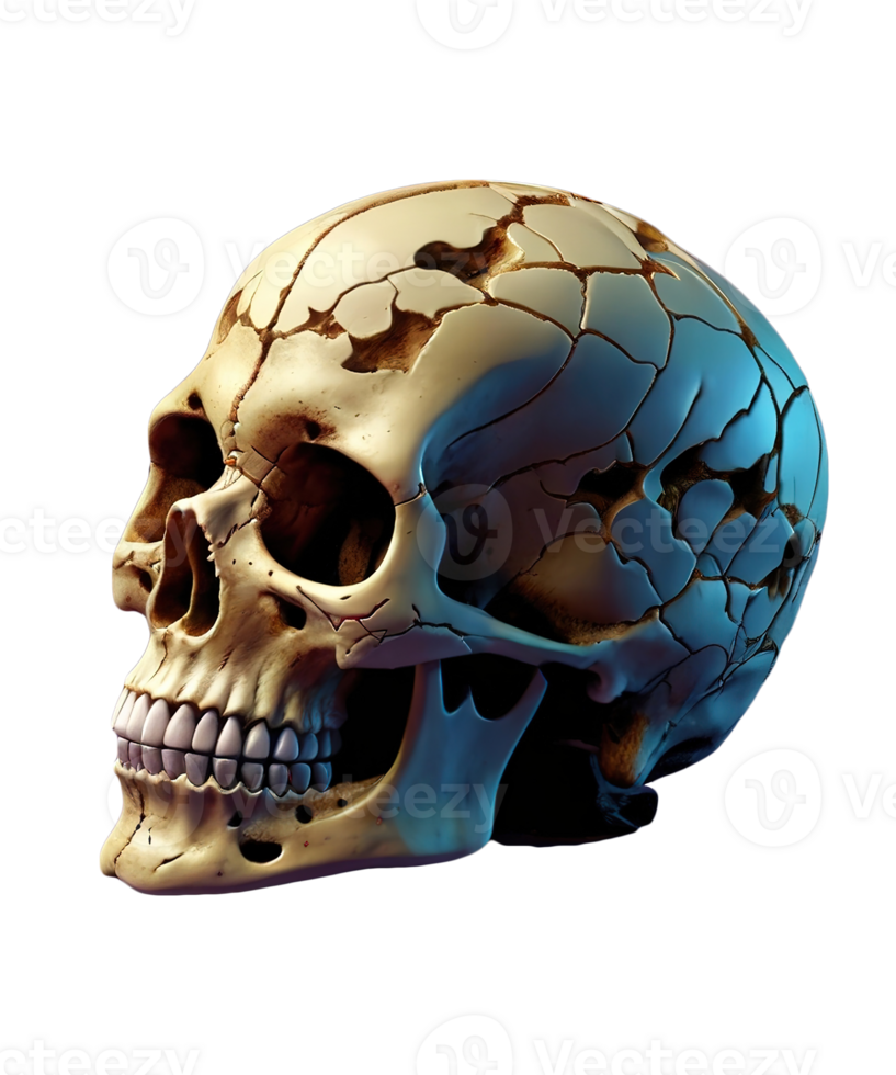 3d illustration of skull for celebrate halloween png