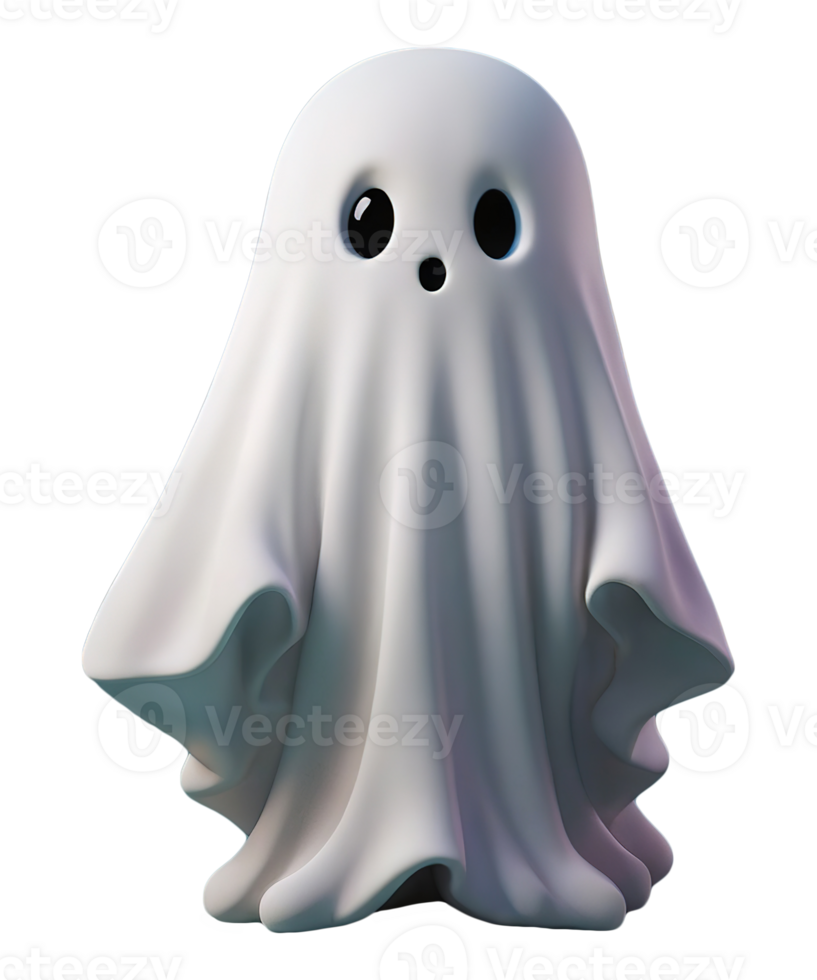 3d illustration of cute ghost for celebrate halloween png