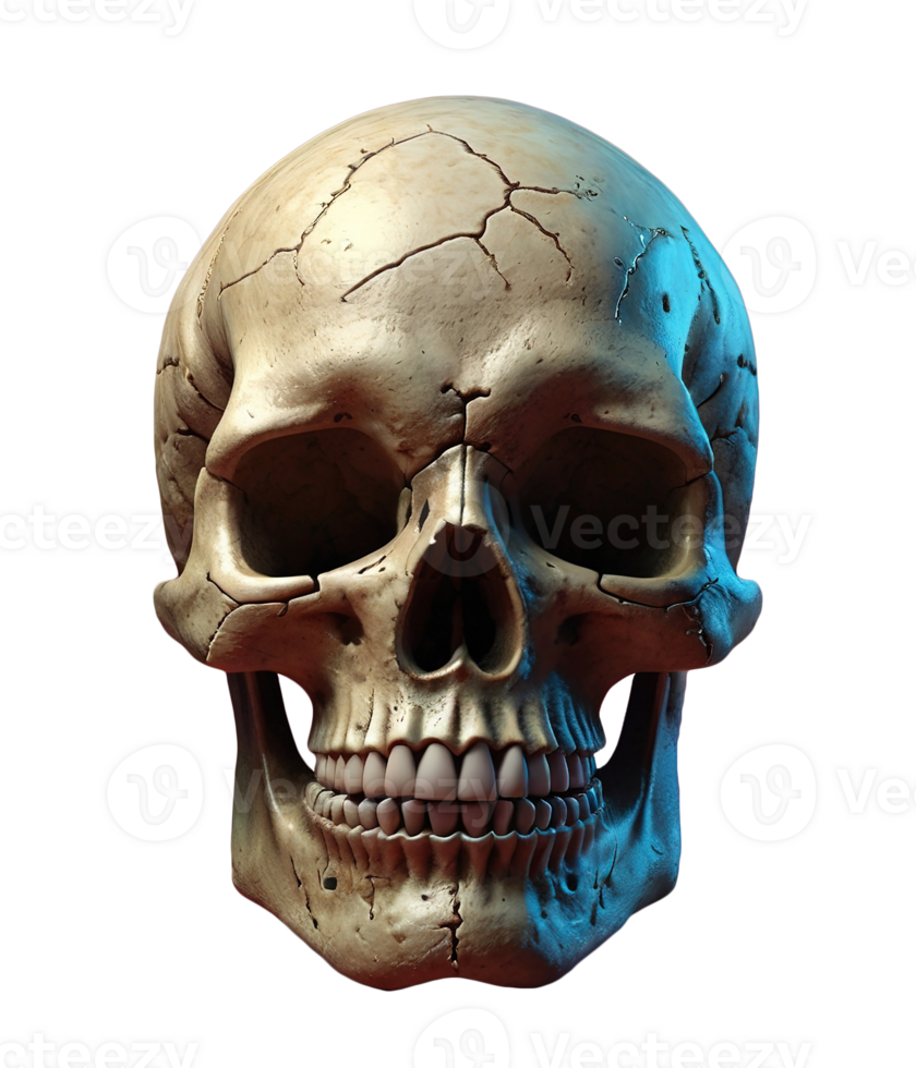 3d illustration of skull for celebrate halloween png