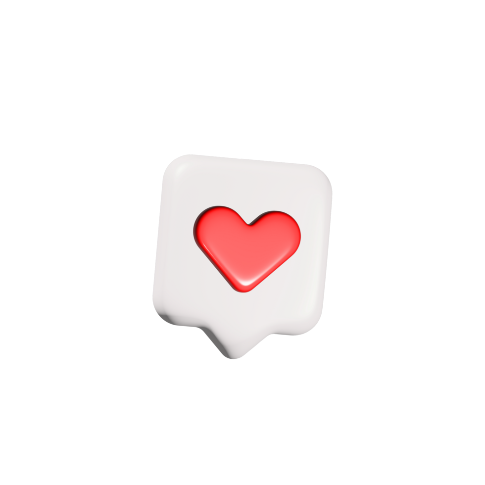love post 3d icon symbol png
