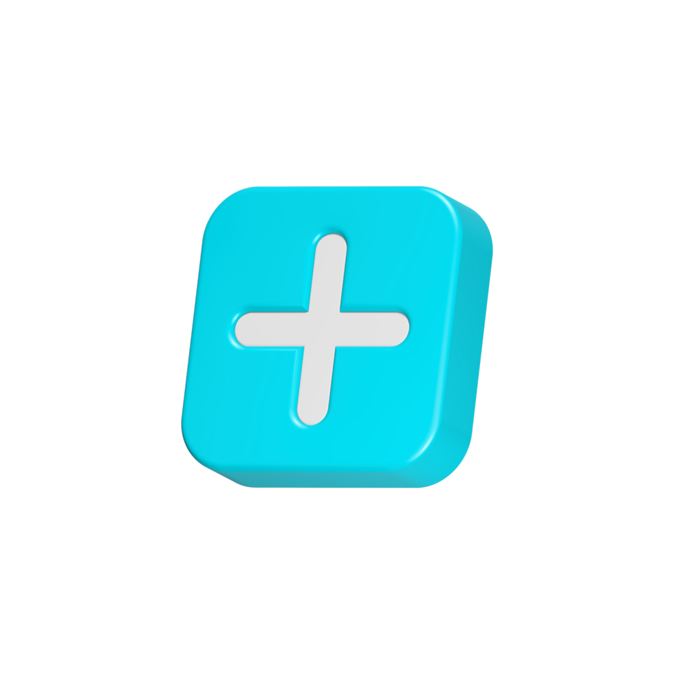 Plus cross add symbol 3d icon png