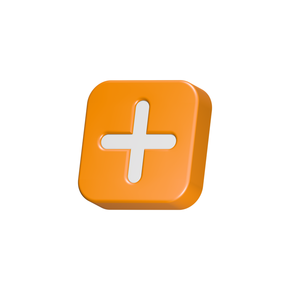 Plus cross add symbol 3d icon png