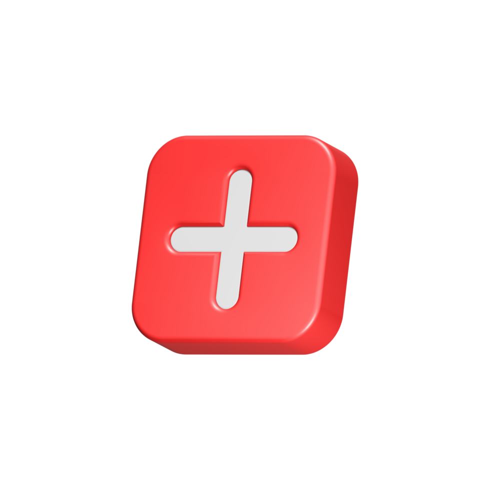 Plus cross add symbol 3d icon png