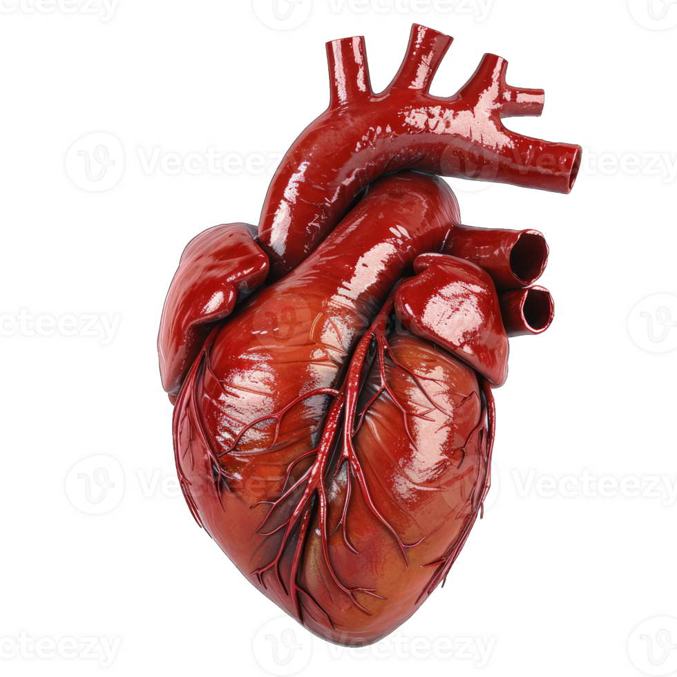 3d render of human heart png
