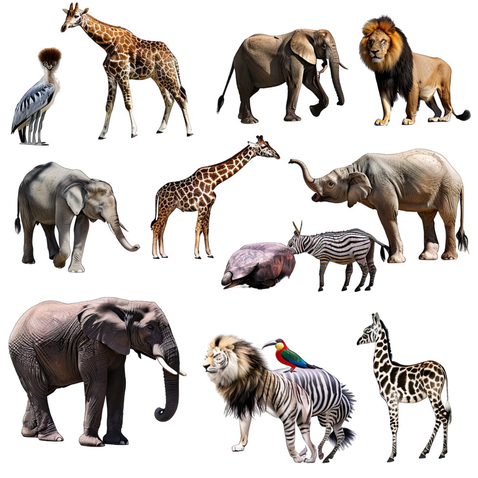 a collection of different animals png