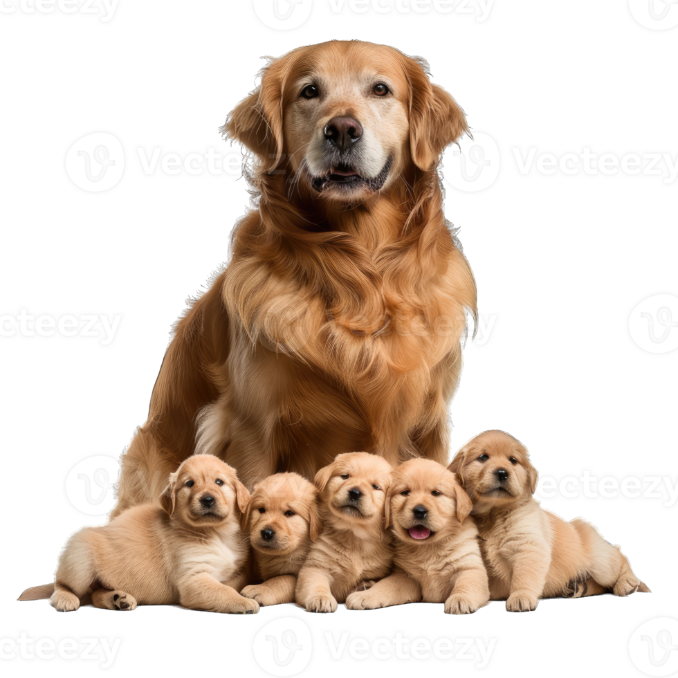 Cute dog and puppies png