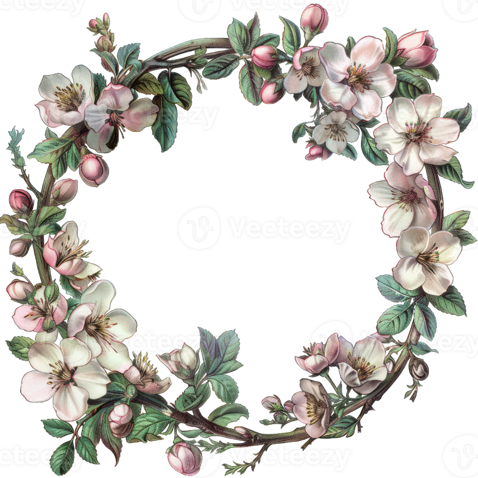 an illustration of flowers in a frame png