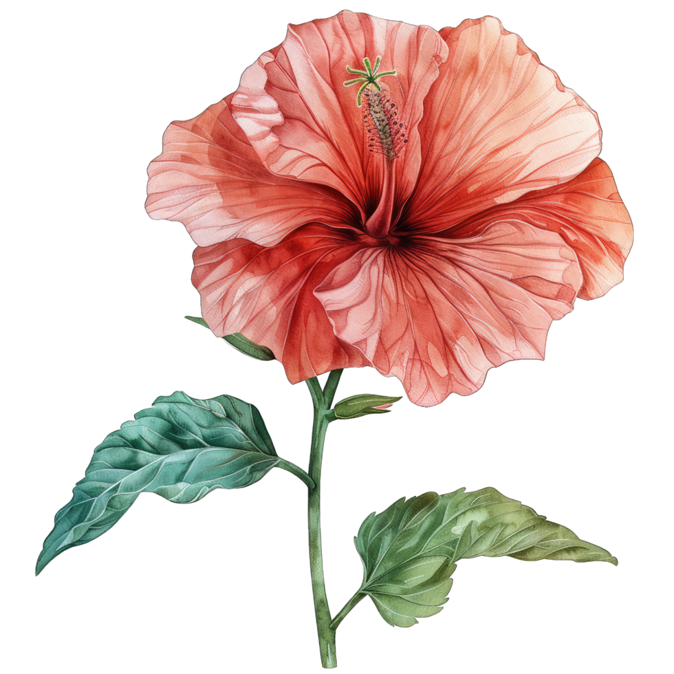 watercolor flower with blots and paint splatters png