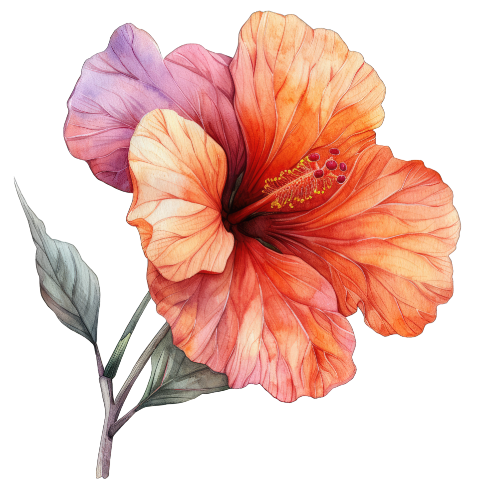 watercolor hibiscus flower png