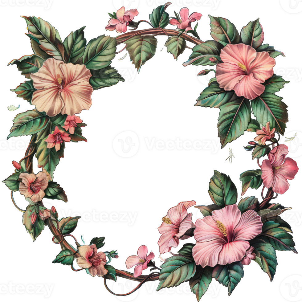 an illustration of flowers in a frame png
