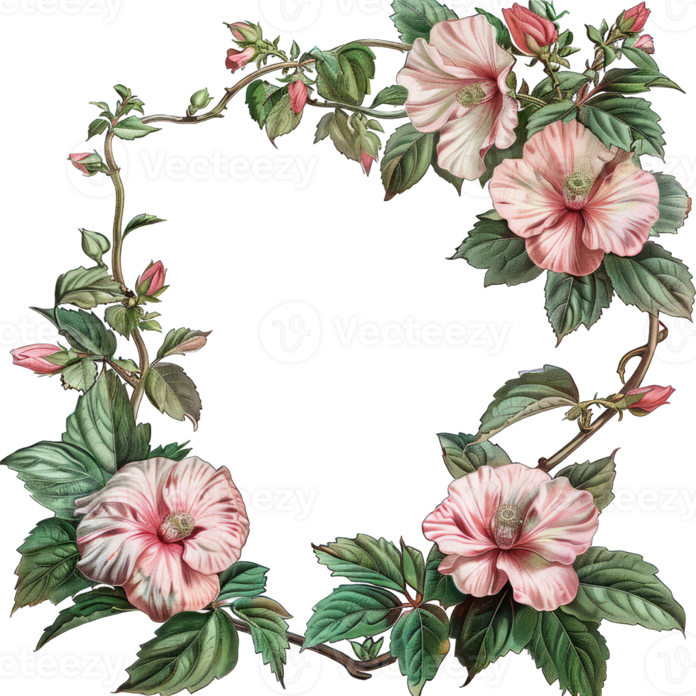 an illustration of flowers in a frame png