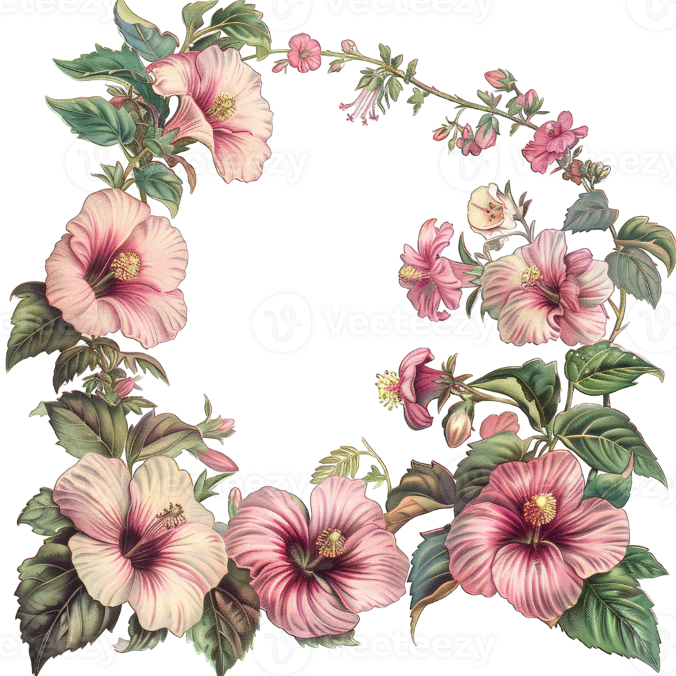 an illustration of flowers in a frame png