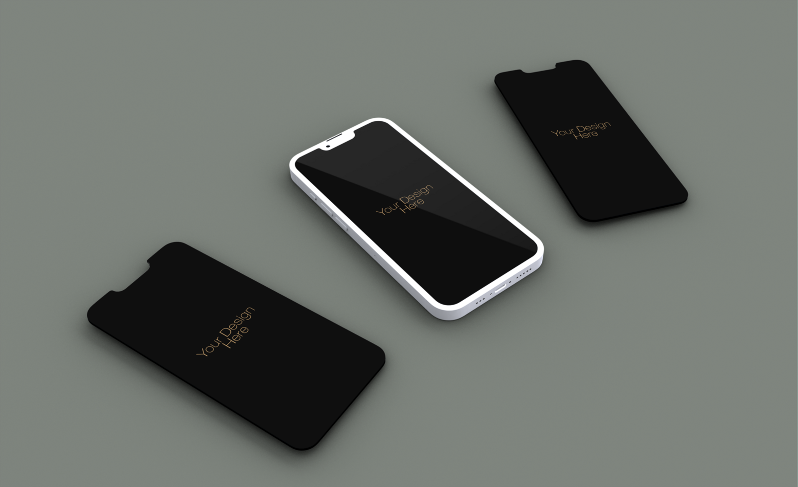 Realistic clay phone mockup design psd