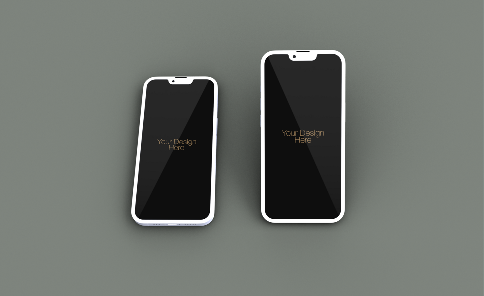 Realistic clay phone mockup design psd