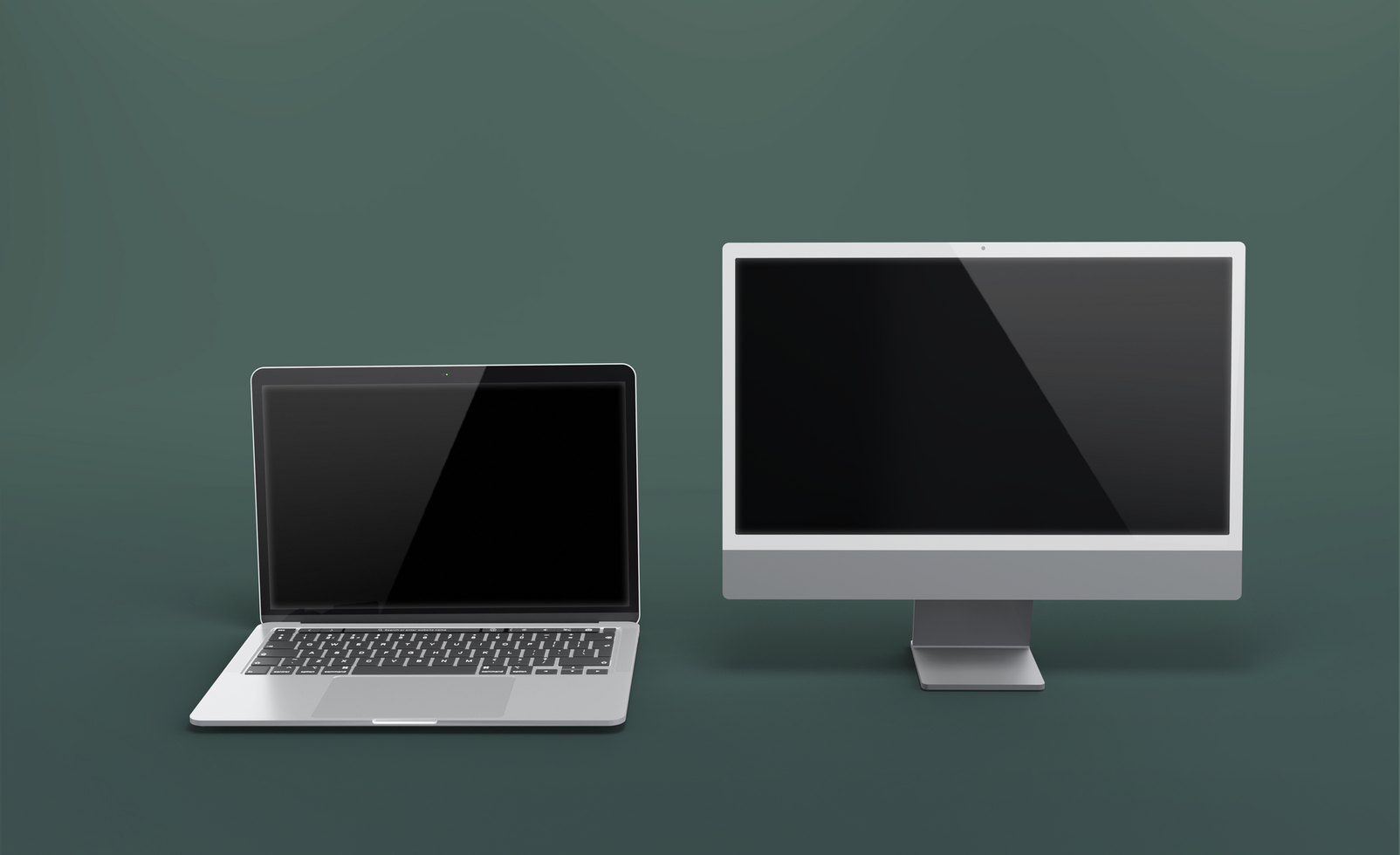 Realistic laptop, phone, pad, computer mockup design isolated render psd