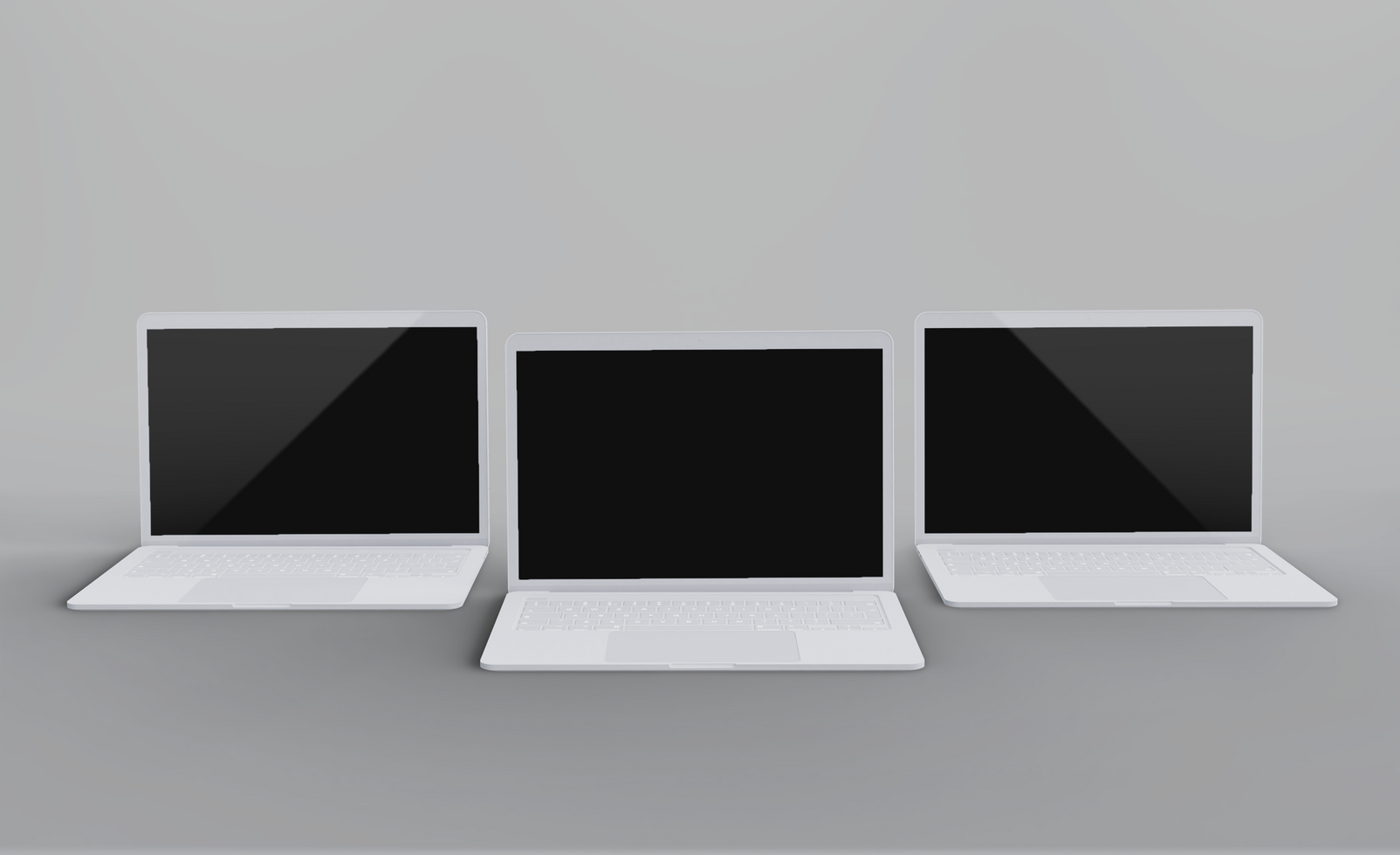 Realistic clay laptop with front view mockup design psd