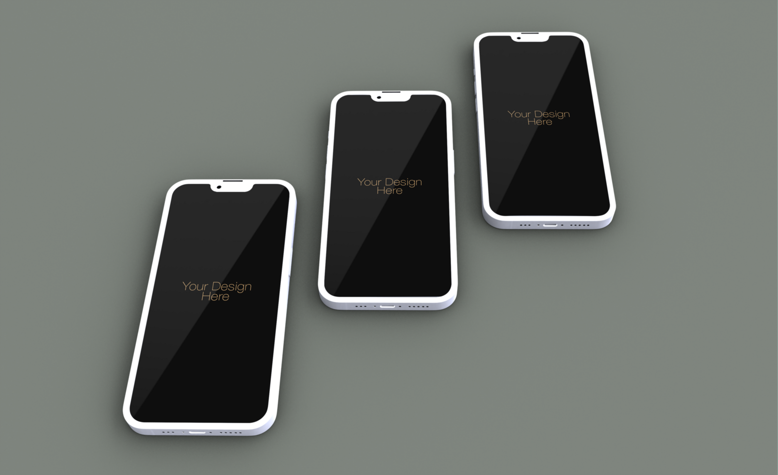 Realistic clay phone mockup design psd