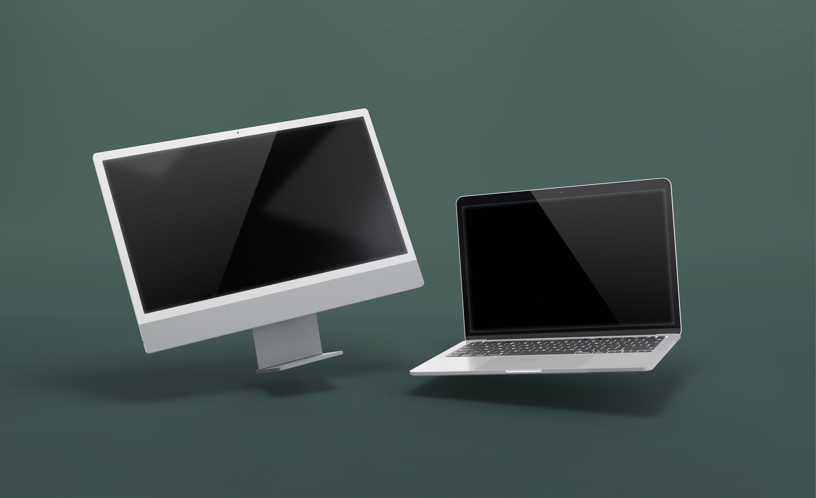 Realistic laptop, phone, pad, computer mockup design isolated render psd