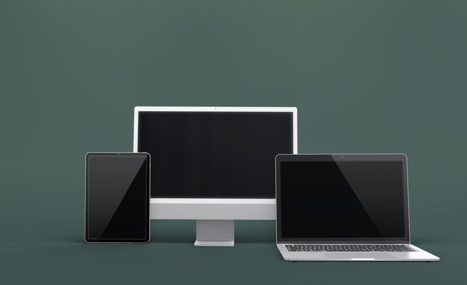 Realistic laptop, phone, pad, computer mockup design isolated render psd