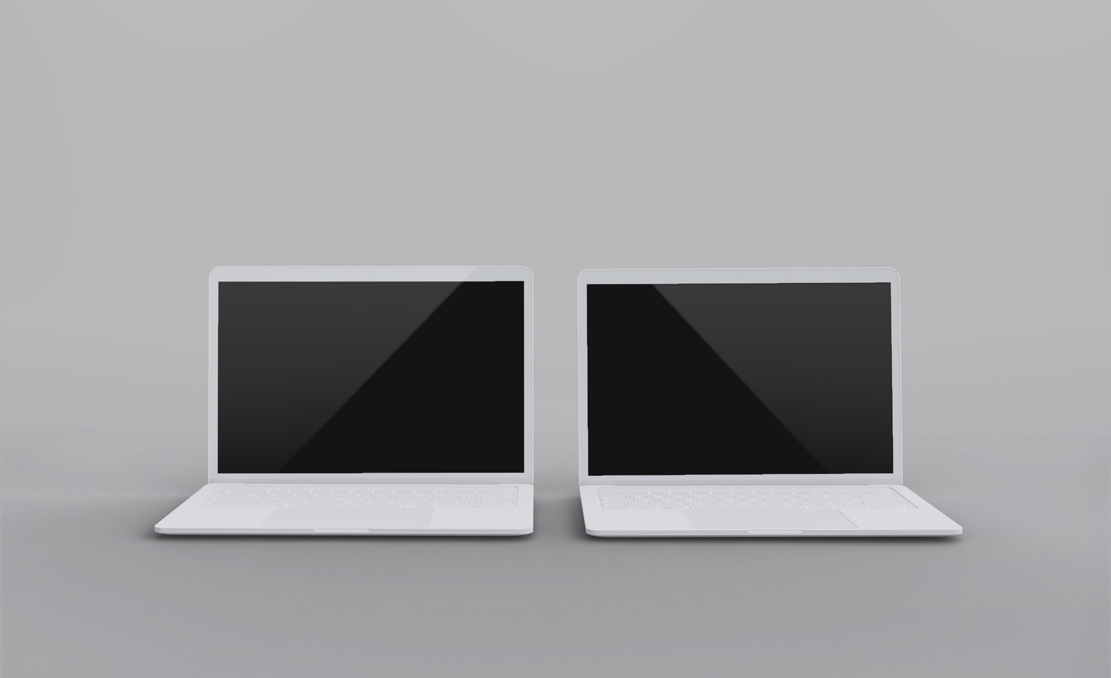 Realistic clay laptop with front view mockup design psd