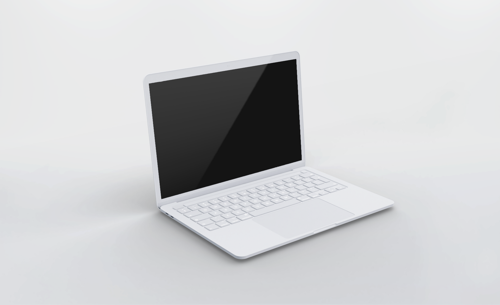 Realistic clay laptop with front view mockup design psd