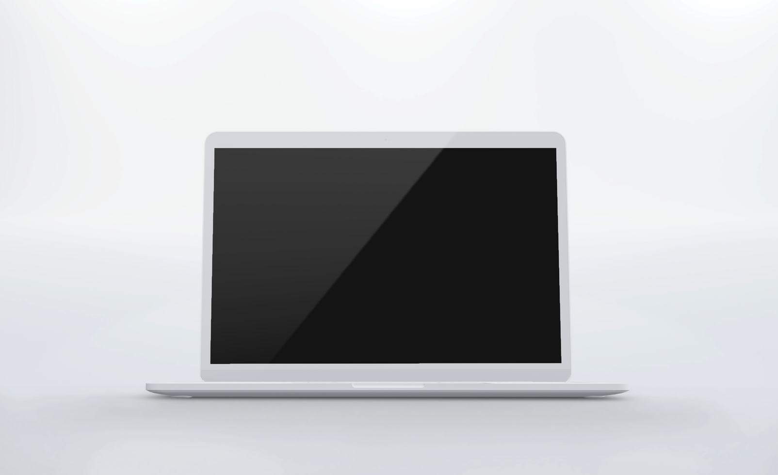 Realistic clay laptop with front view mockup design psd