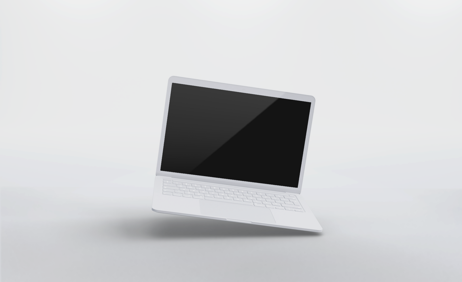 Realistic clay laptop with front view mockup design psd