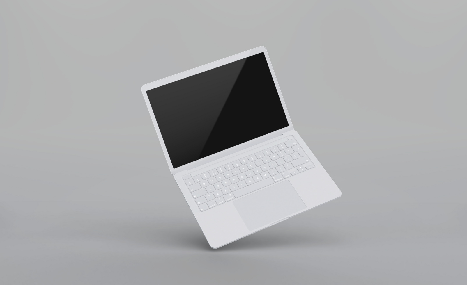 Realistic clay laptop with front view mockup design psd