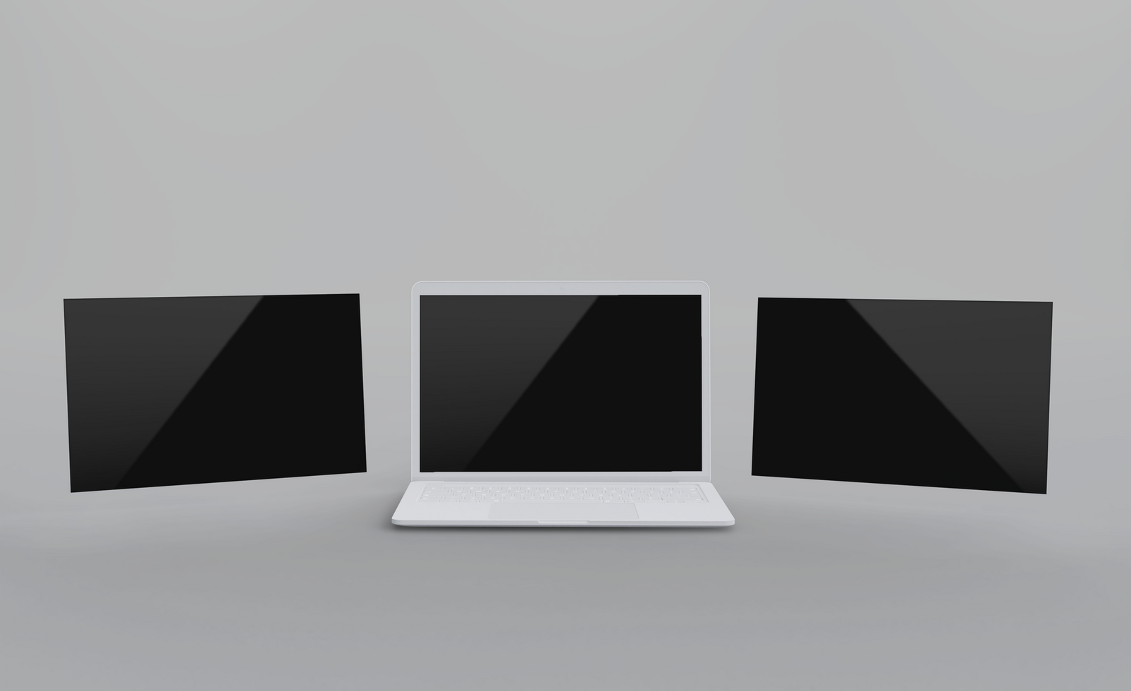 Realistic clay laptop with front view mockup design psd