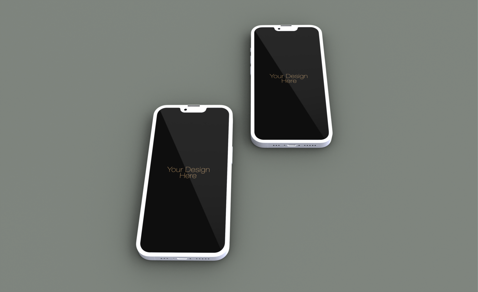 Realistic clay phone mockup design psd