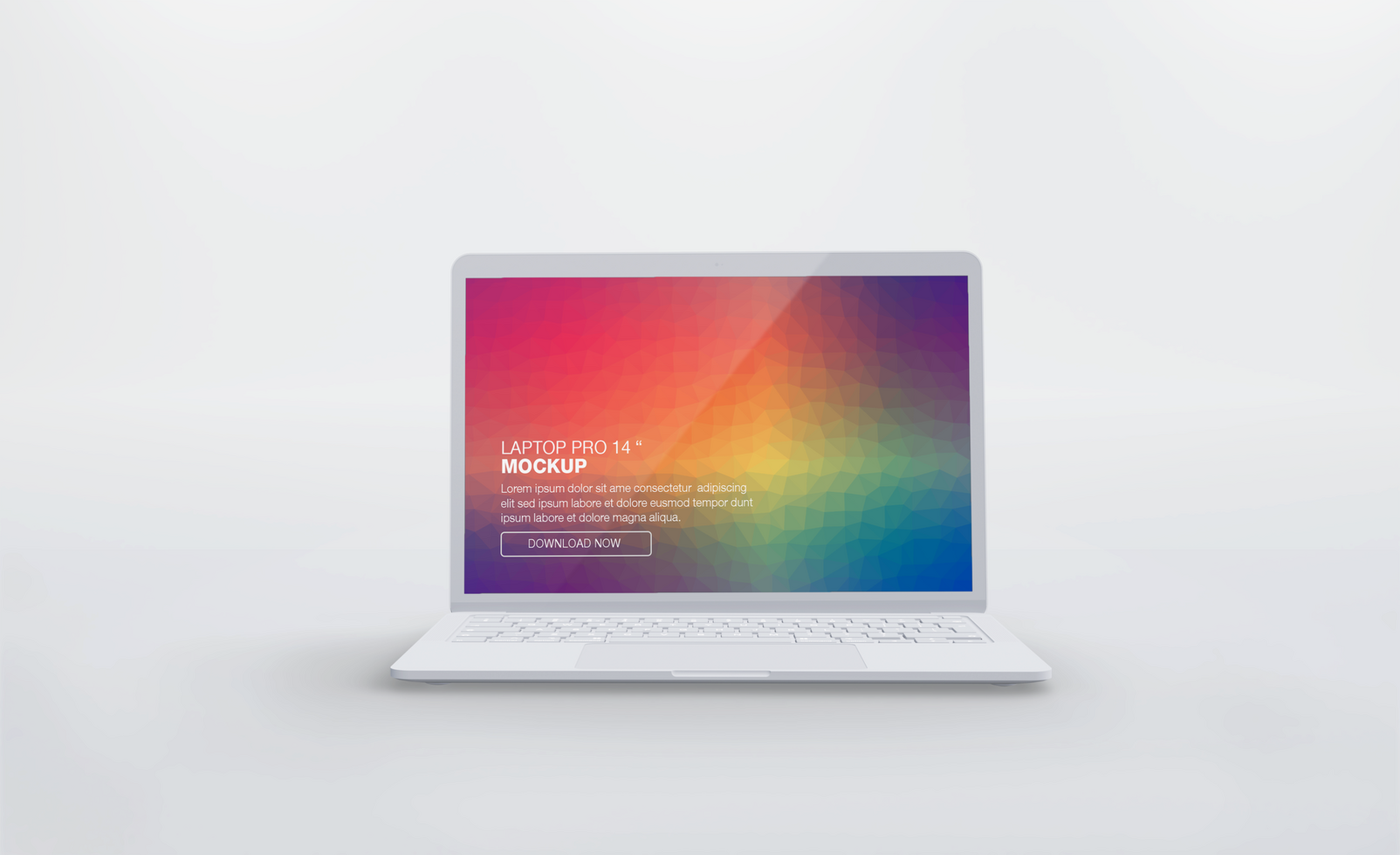 Realistic clay laptop with front view mockup design psd