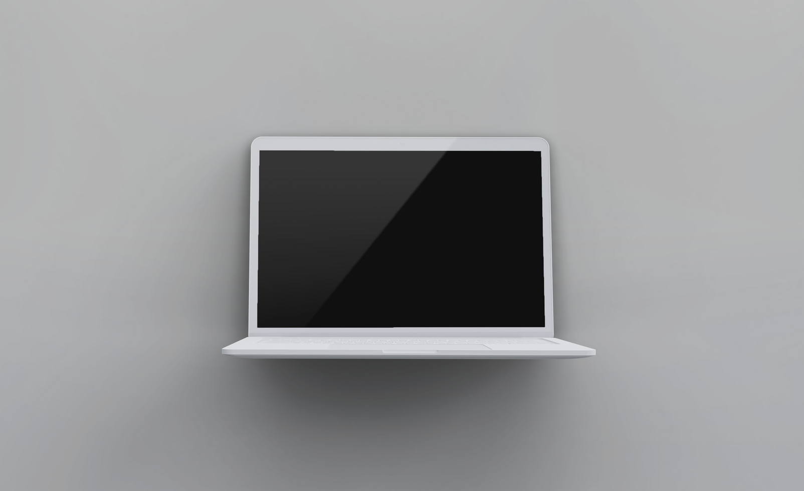 Realistic clay laptop with front view mockup design psd