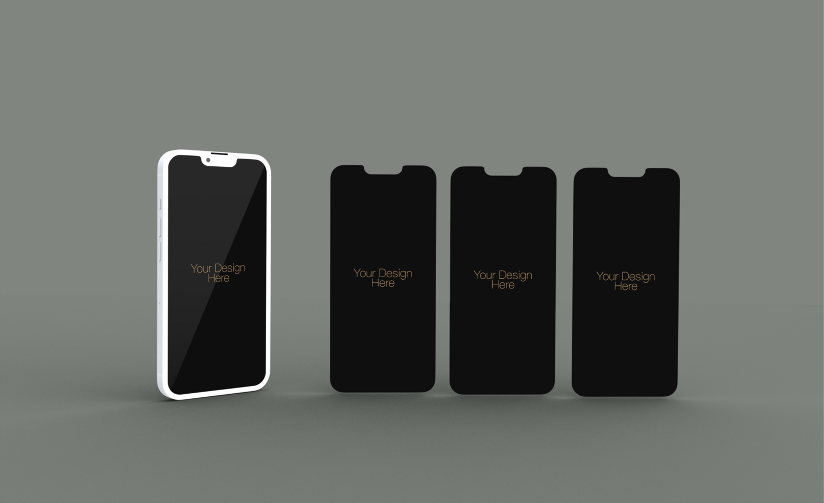 Realistic clay phone mockup design psd