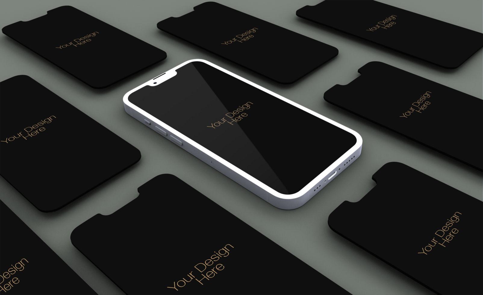 Realistic clay phone mockup design psd