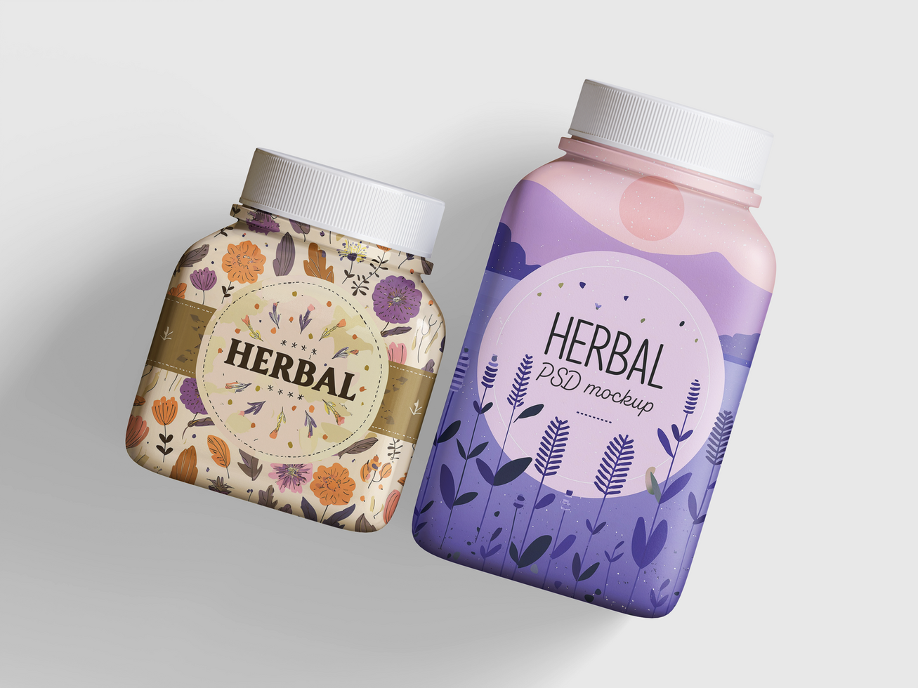Pill square bottle editable mockup psd
